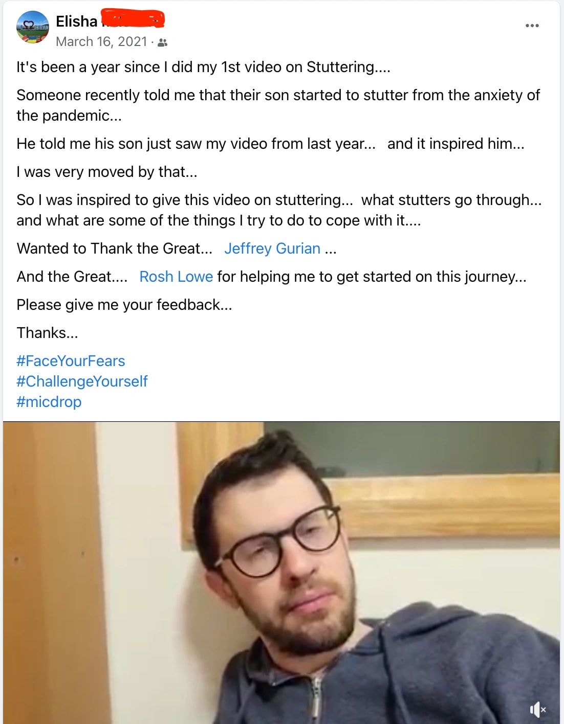 Elisha M. testimonial — adult stuttering therapy results with Dr. Jeffrey Gurian